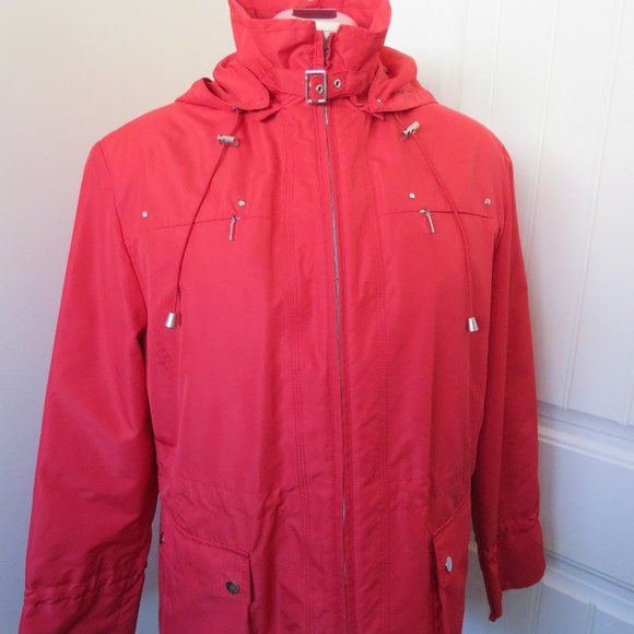 Misty Harbor RED Rain Jacket with Hood Lined Size 14 (K7) - Picture 1 of 9